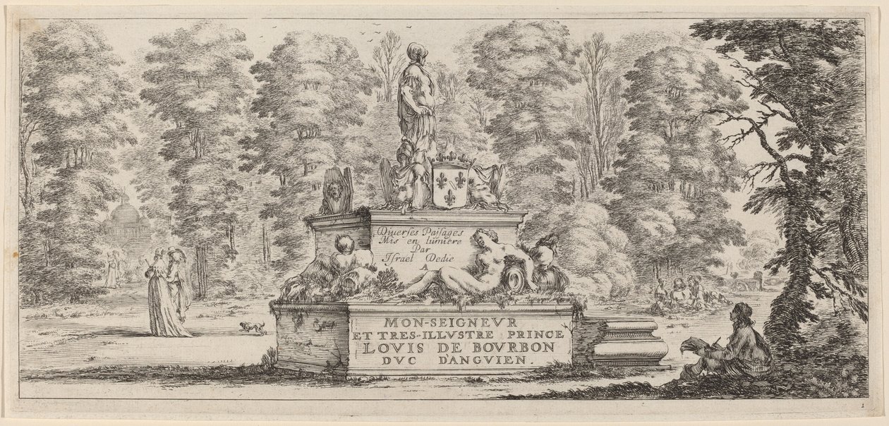 Pagina del titolo per Divers paysages, entro il 1647 da Stefano della Bella