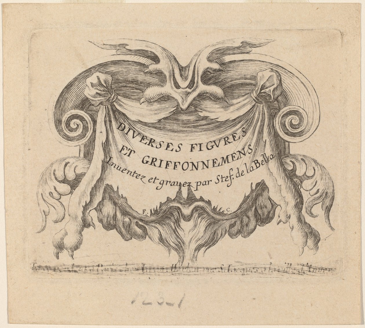 Pagina del Titolo per "Diverses figures et griffonnements" da Stefano della Bella