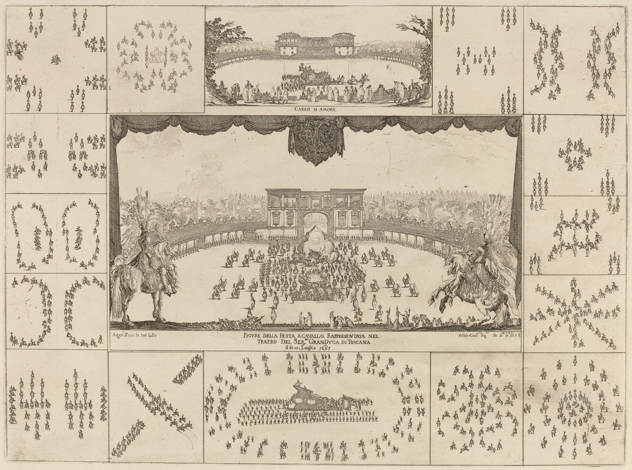 Torneo eseguito a Firenze per il matrimonio del Granduca Ferdinando II, 1637 da Stefano della Bella