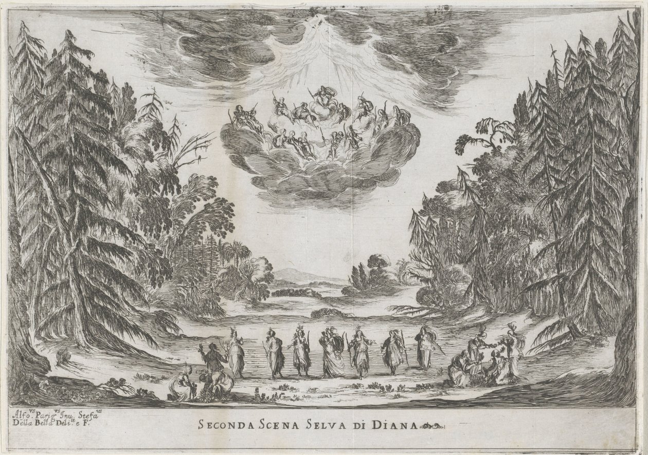 Seconda scena: il bosco di Diana da Stefano della Bella