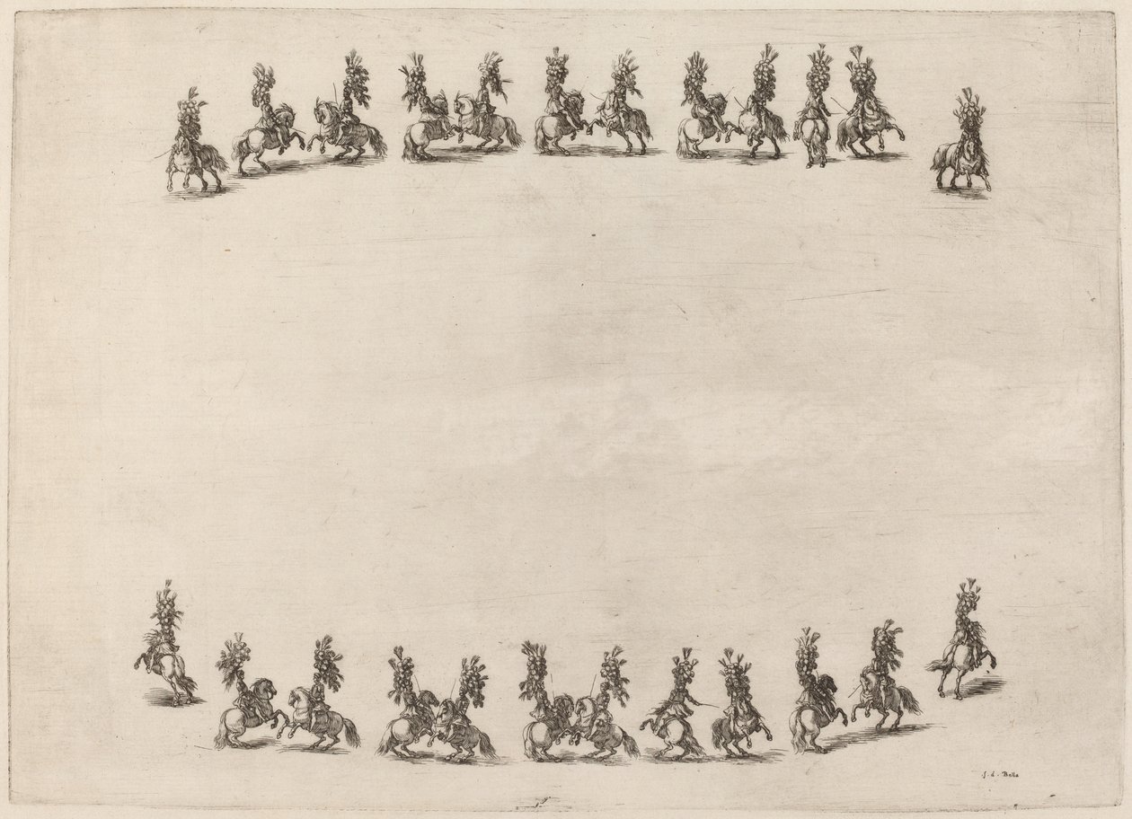 Ventiquattro cavalieri che si divertono da Stefano della Bella