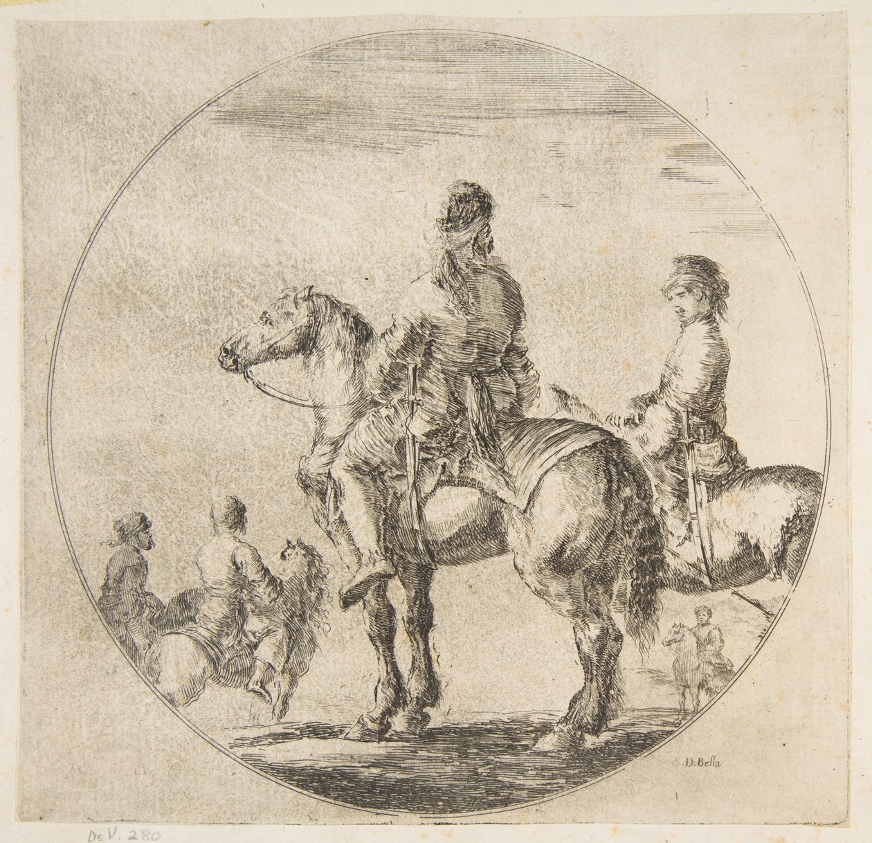 Due cavalieri polacchi con i loro cavalli rivolti a sinistra, ca. 1651 da Stefano della Bella