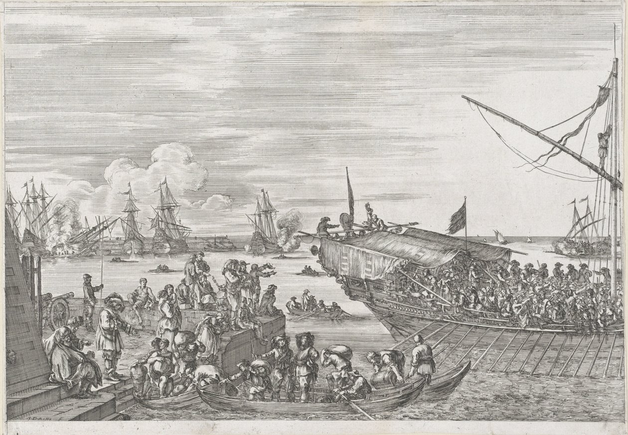 Partenza di una galea nel porto di Livorno da Stefano della Bella