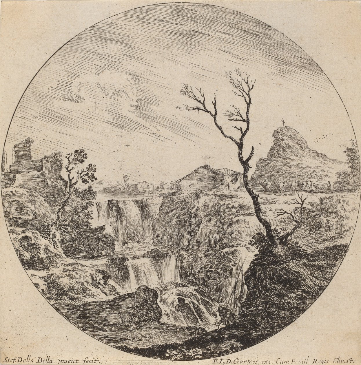 Cascata con tre livelli da Stefano della Bella