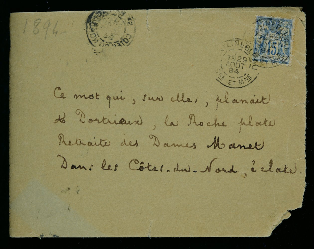 Busta di una lettera a Berthe Morisot, 1894 da Stephane Mallarme