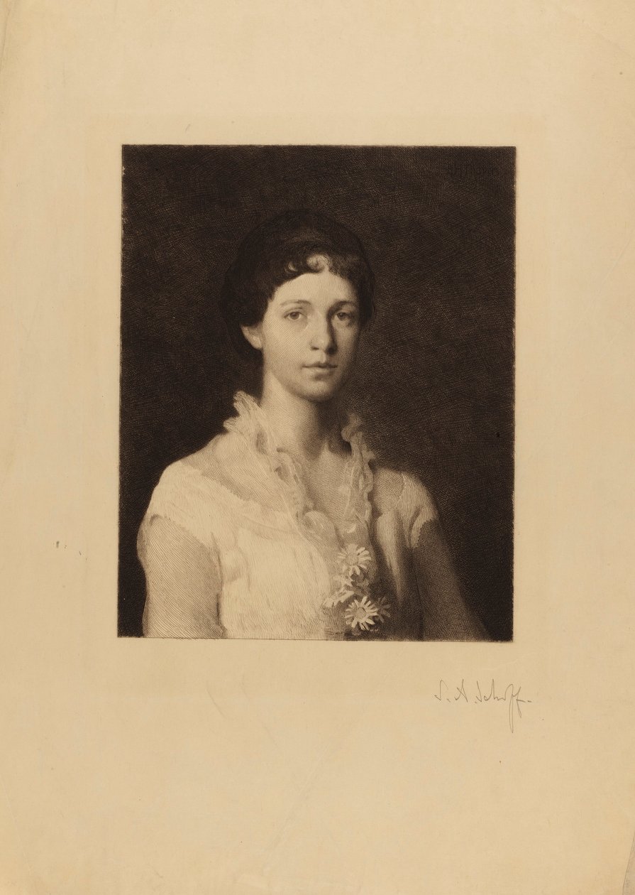Senza titolo (donna con margherite sul vestito) da Stephen Alonzo Schoff