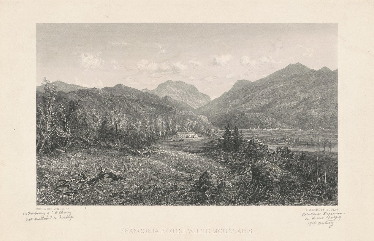 Franconia Notch, Montagne Bianche da Stephen Alonzo Schoff, after George L. Brown