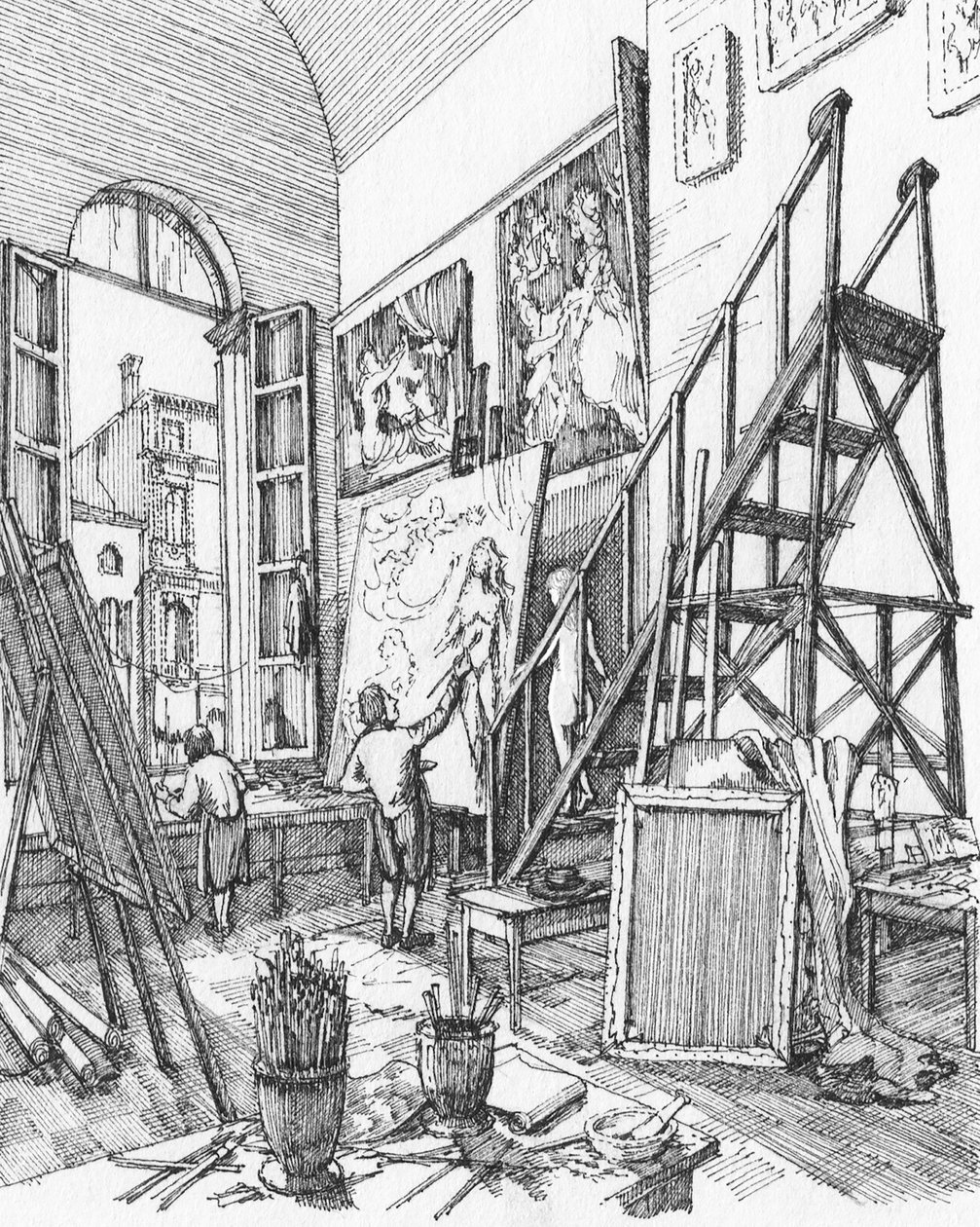 Lo studio di un artista a Venezia da Stephen Conlin