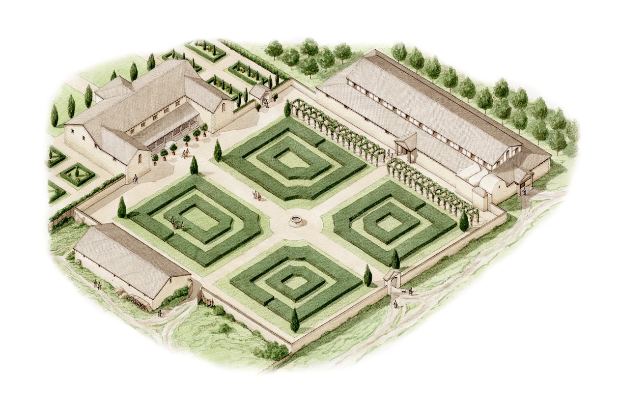 Villa Romana di Brading, Isola di Wight (disegnata nel 2012), c.350-400 da Stephen Conlin