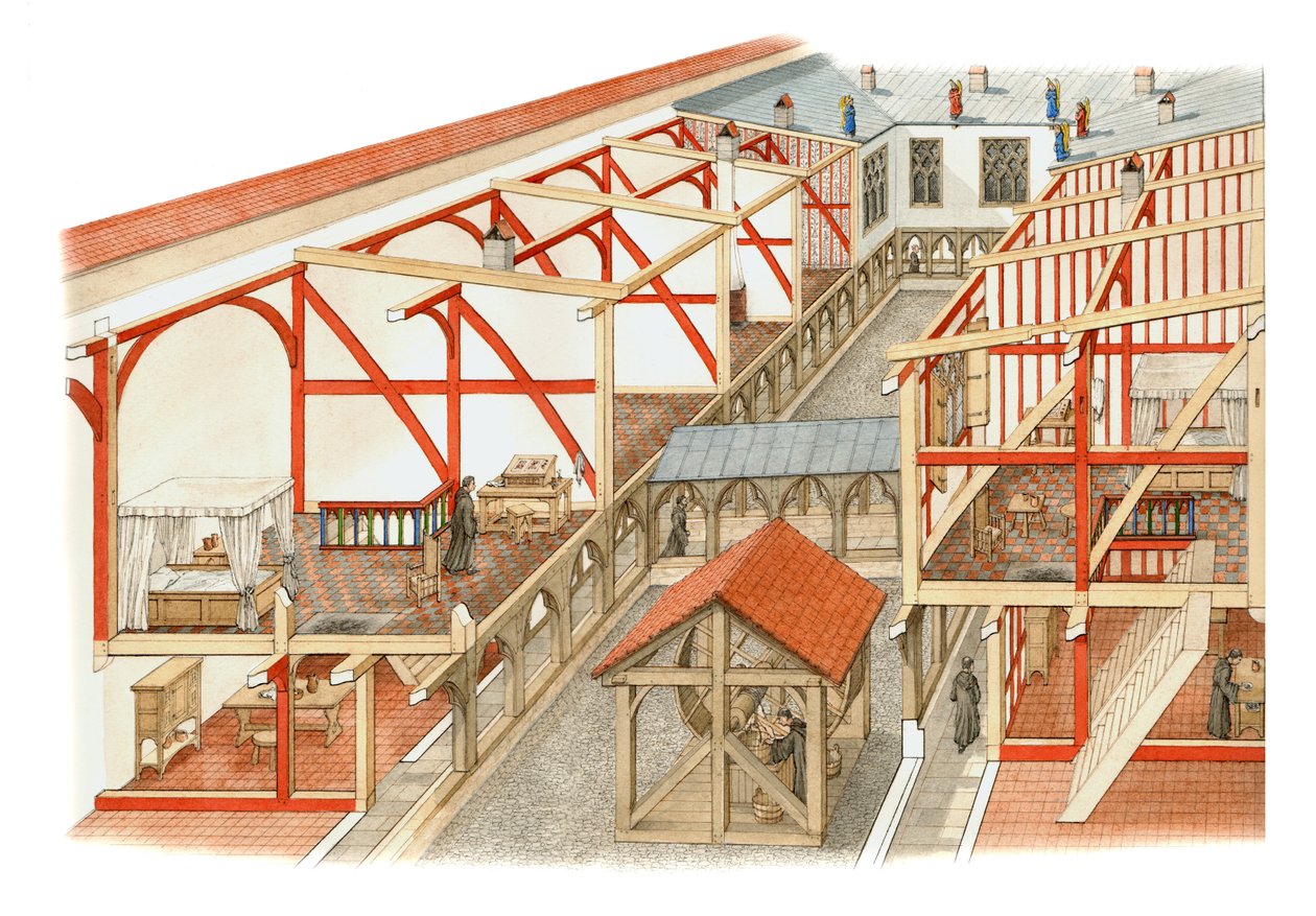 Corte dei Canonici, Castello di Windsor, c.1500-1535 da Stephen Conlin