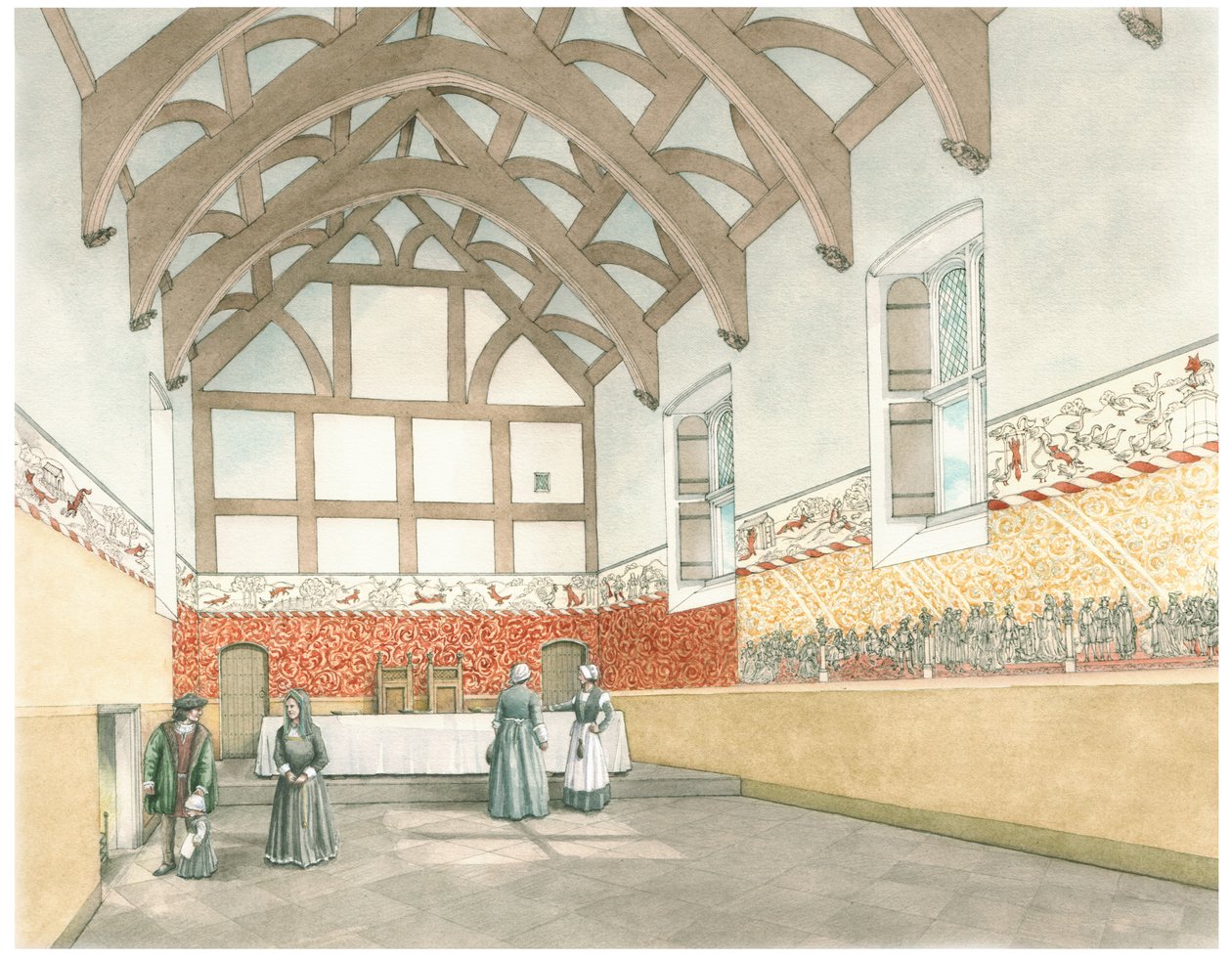 La Grande Sala di Cothay Manor, vicino a Wellington, Somerset da Stephen Conlin