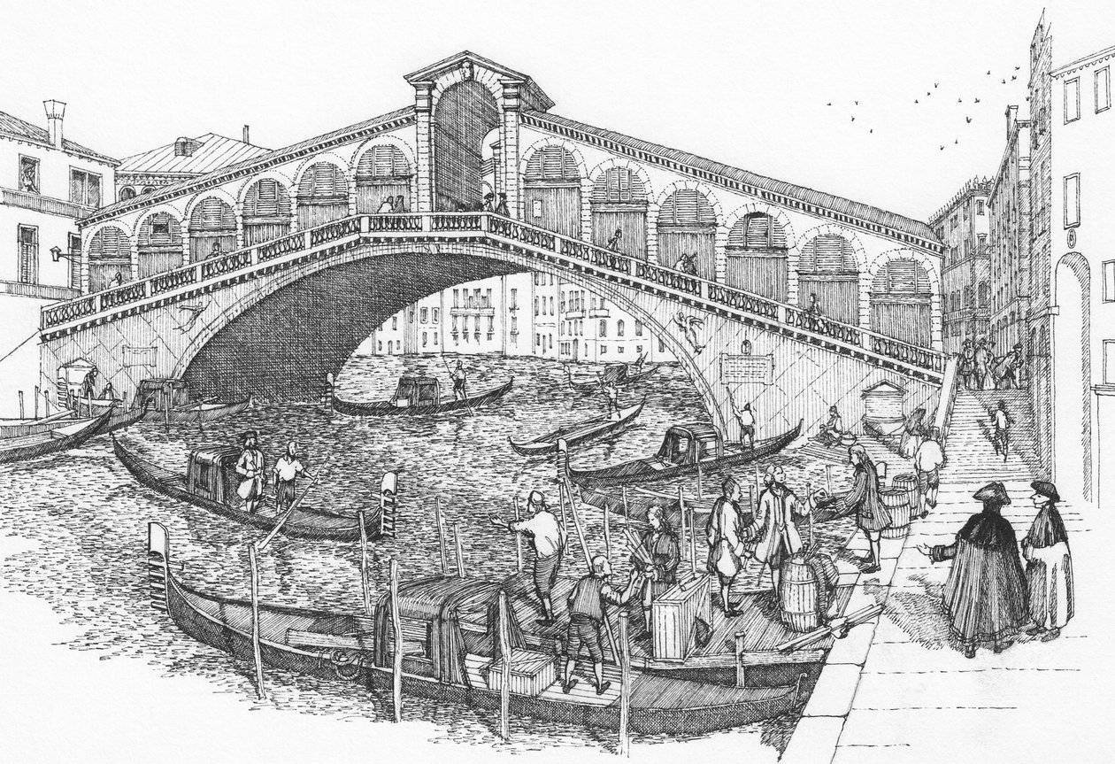 Il Ponte di Rialto, Venezia nel XVIII secolo da Stephen Conlin