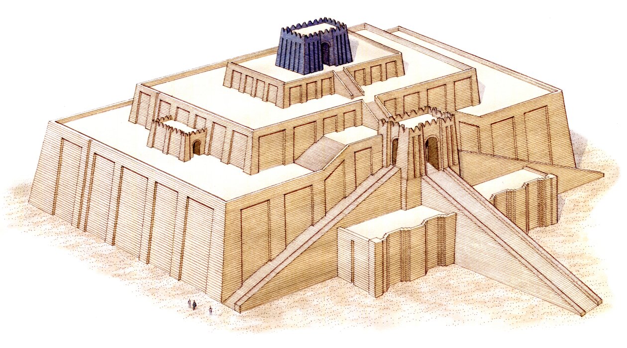 La Ziggurat di Ur, ricostruzione congetturale del VI secolo a.C. da Stephen Conlin