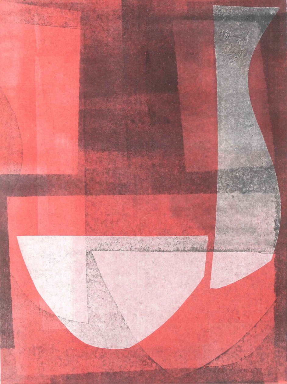 Ciotola e brocca, 2015 (monoprint su carta) da Stephen Dow