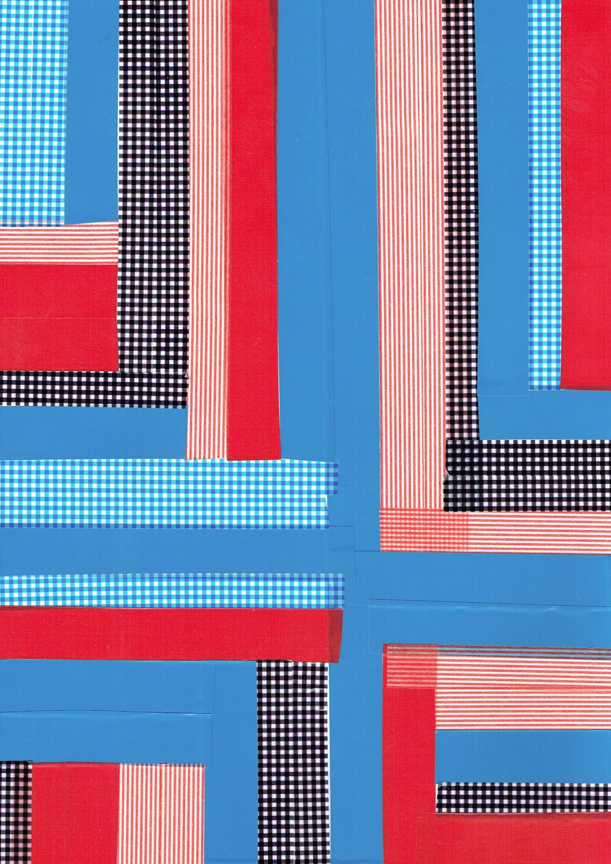 Criss cross II, 2017 (nastro adesivo su carta) da Stephen Dow