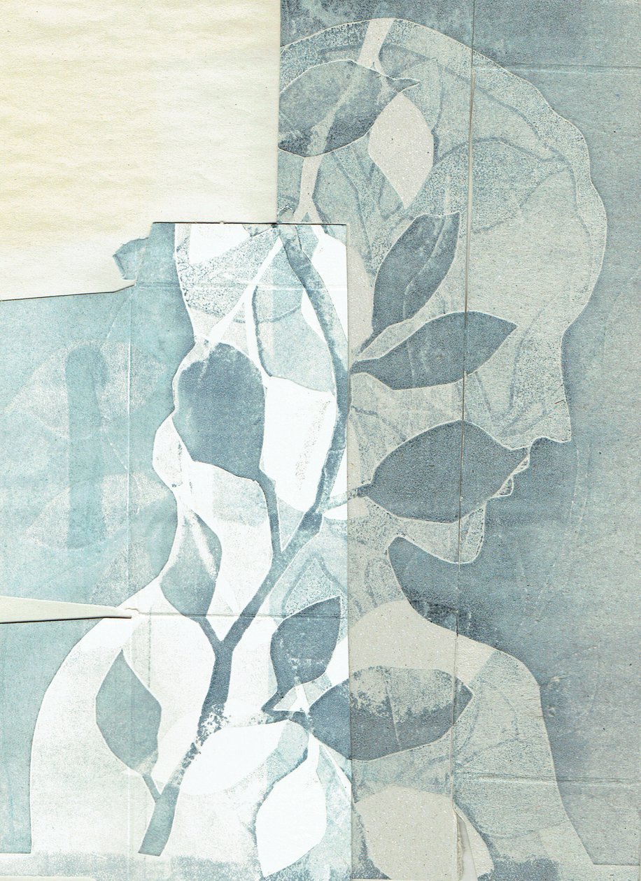 La Foret II, 2016 (monoprint e collage) da Stephen Dow