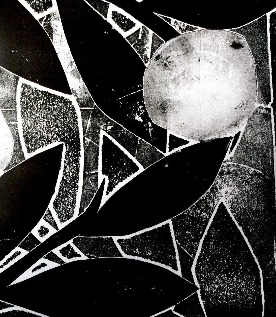 Albero della luna, 2016 (collage in monoprint) da Stephen Dow