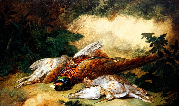 Natura Morta di Selvaggina Morta in un Paesaggio da Stephen Elmer