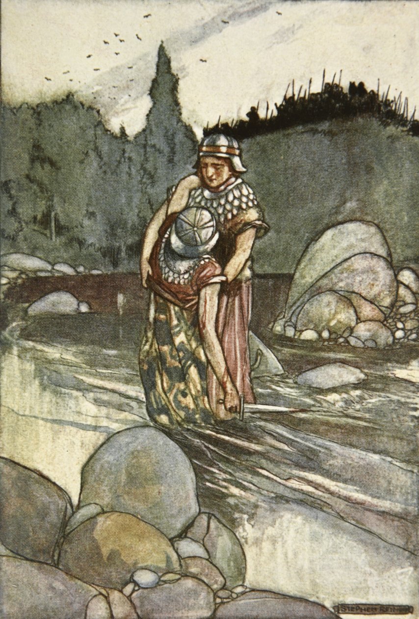 Ferdia cade per mano di Cuchulain, illustrazione da 