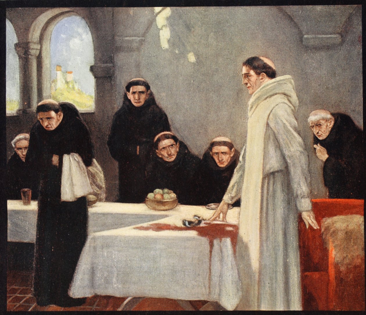 San Benedetto e i monaci, illustrazione da 