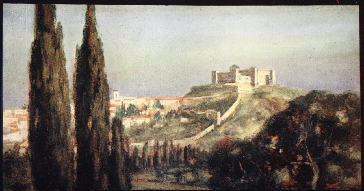 Spoletto, il luogo di nascita di San Benedetto, illustrazione da 