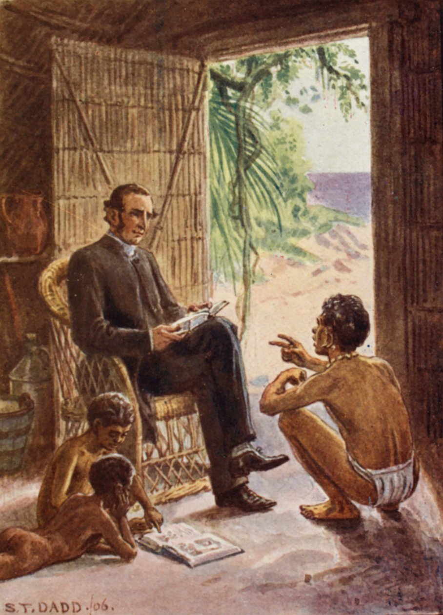 Illustrazione della vita del vescovo Patteson (litografia a colori) da Stephen T. Dadd