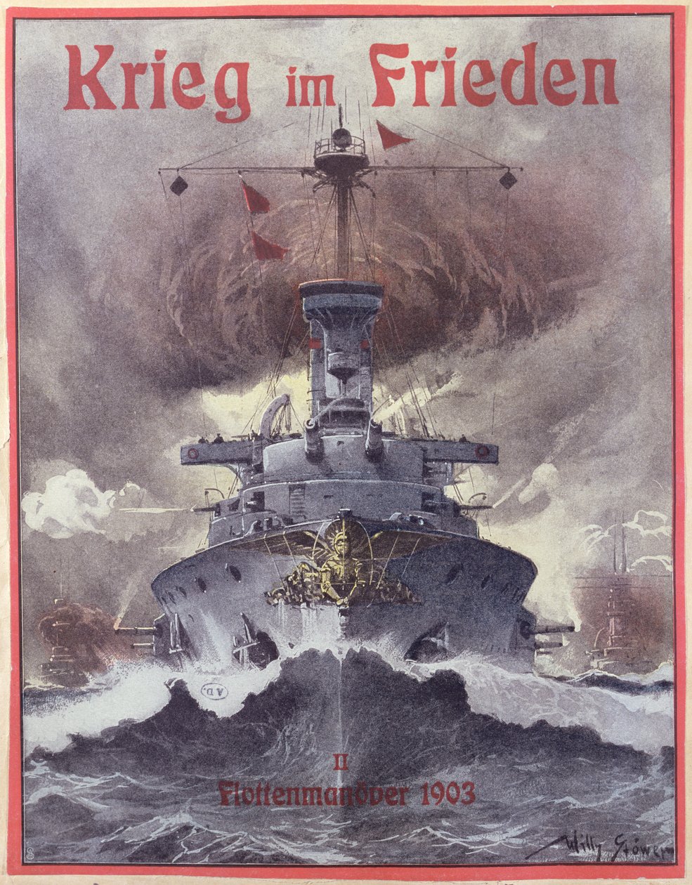 Krieg im Frieden (Guerra in tempo di pace), poster che celebra le manovre navali tedesche del 1903 da Stoewer Willy