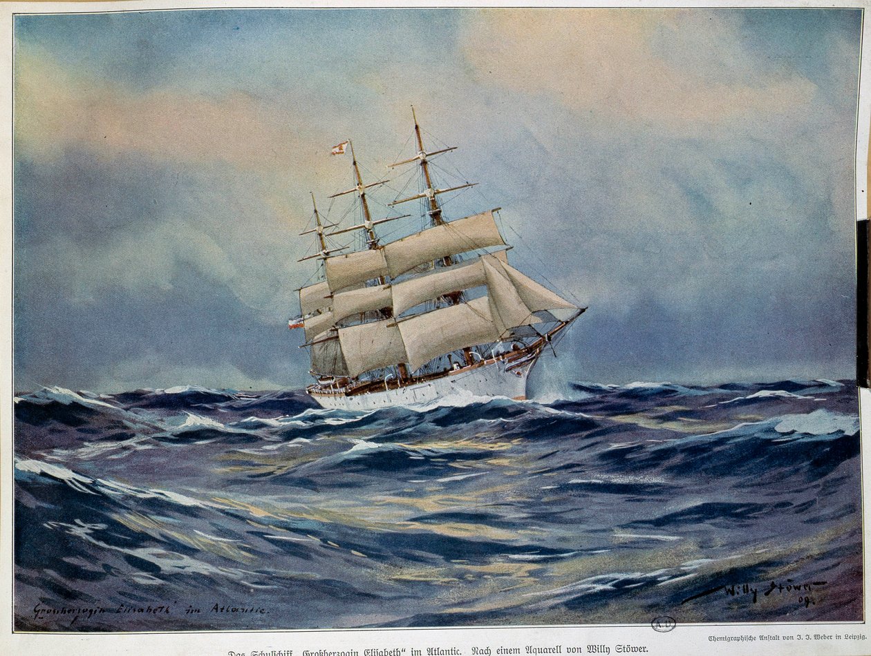 La vela della Granduchessa Elisabetta Acquerello di Willy Stower. 1909 da Willy Stoewer 