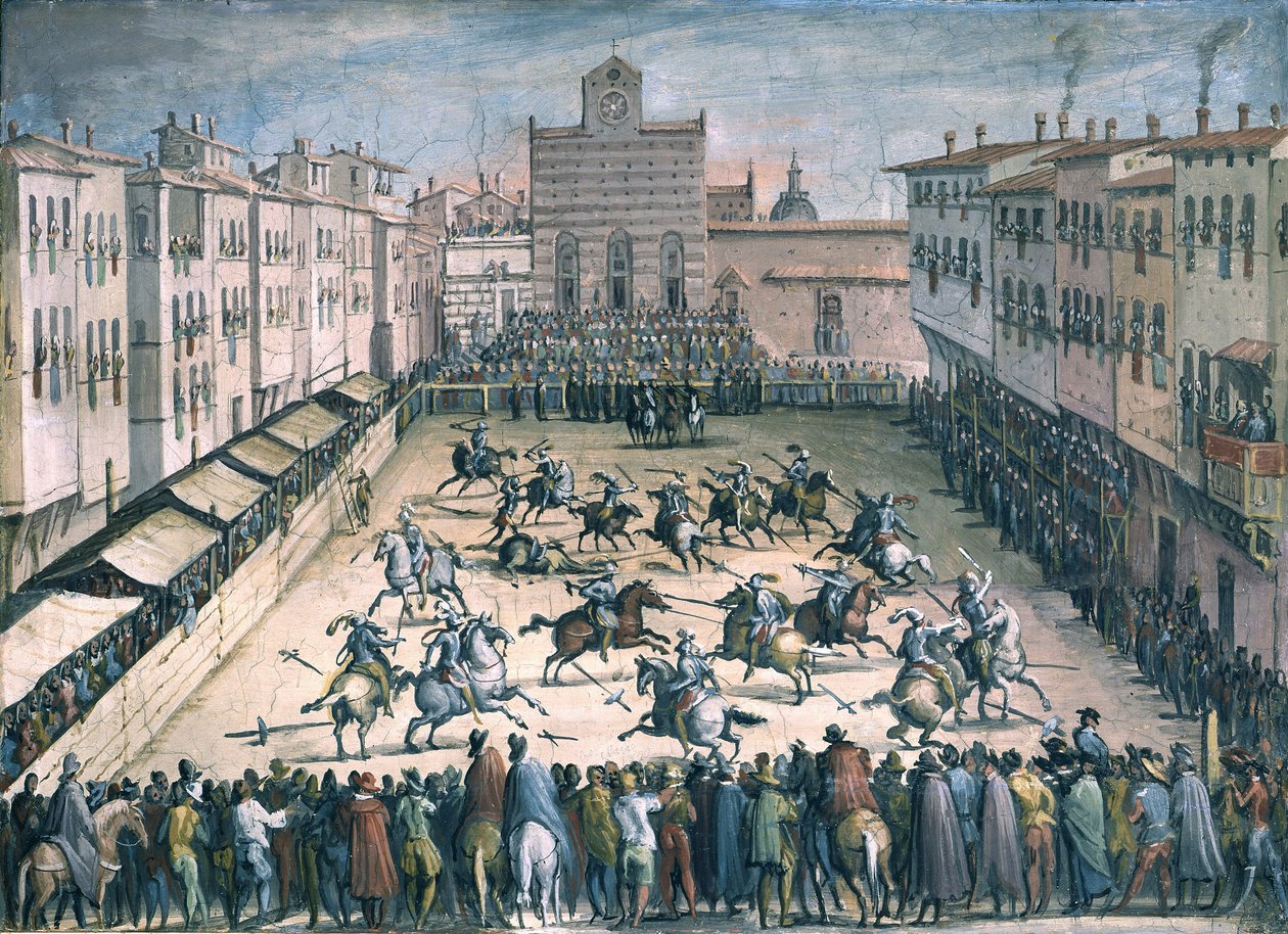 Giostra a cavallo in Piazza Santa Croce, 1561-1562 da Stradanus