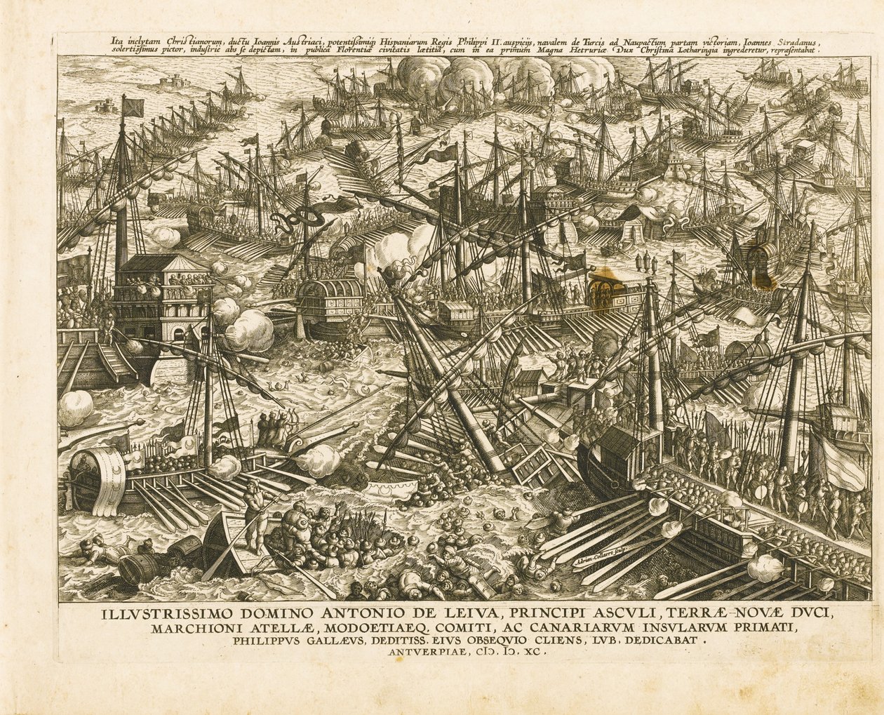 La battaglia di Lepanto del 7 ottobre 1571, ca. 1578 da Stradanus