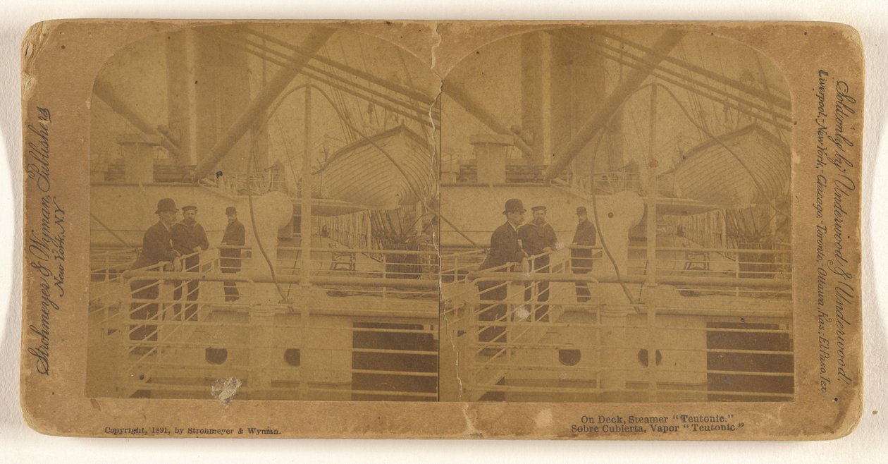 Sul ponte del piroscafo "Teutonic". da Strohmeyer and Wyman