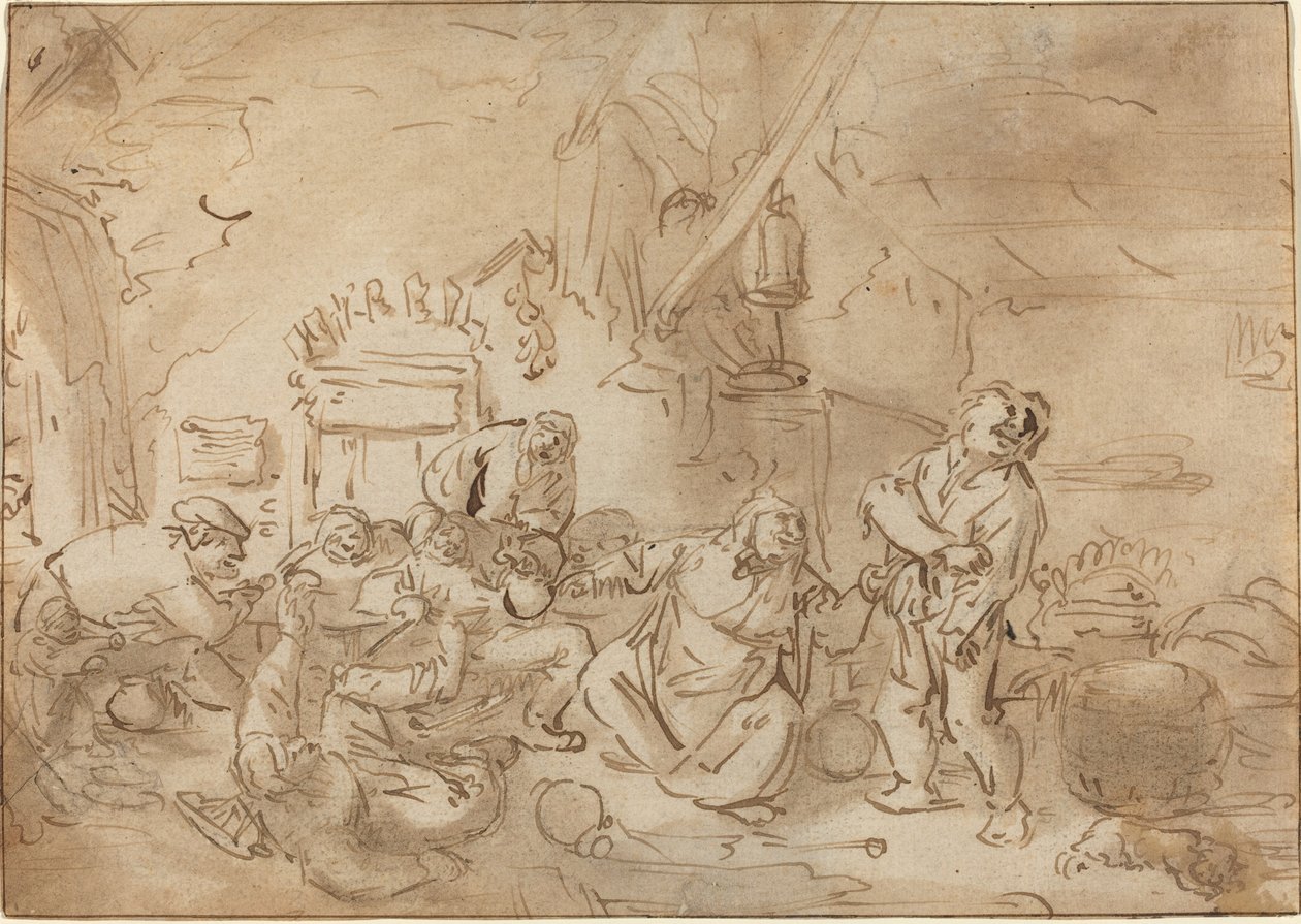 Rissa in una locanda da Style of Adriaen van Ostade