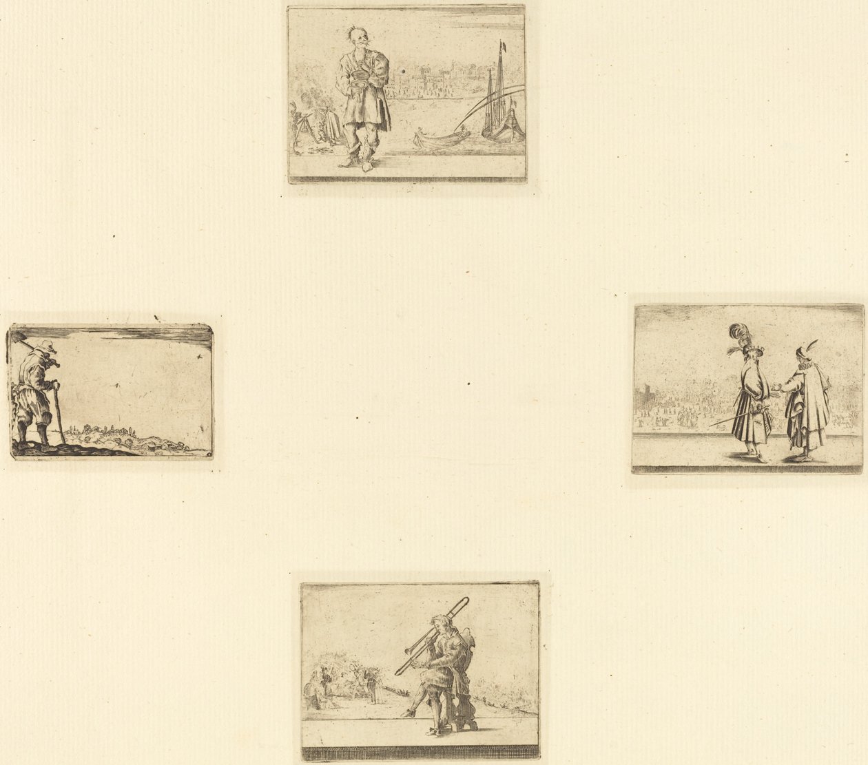 Foglio di incisioni da Style of Jacques Callot