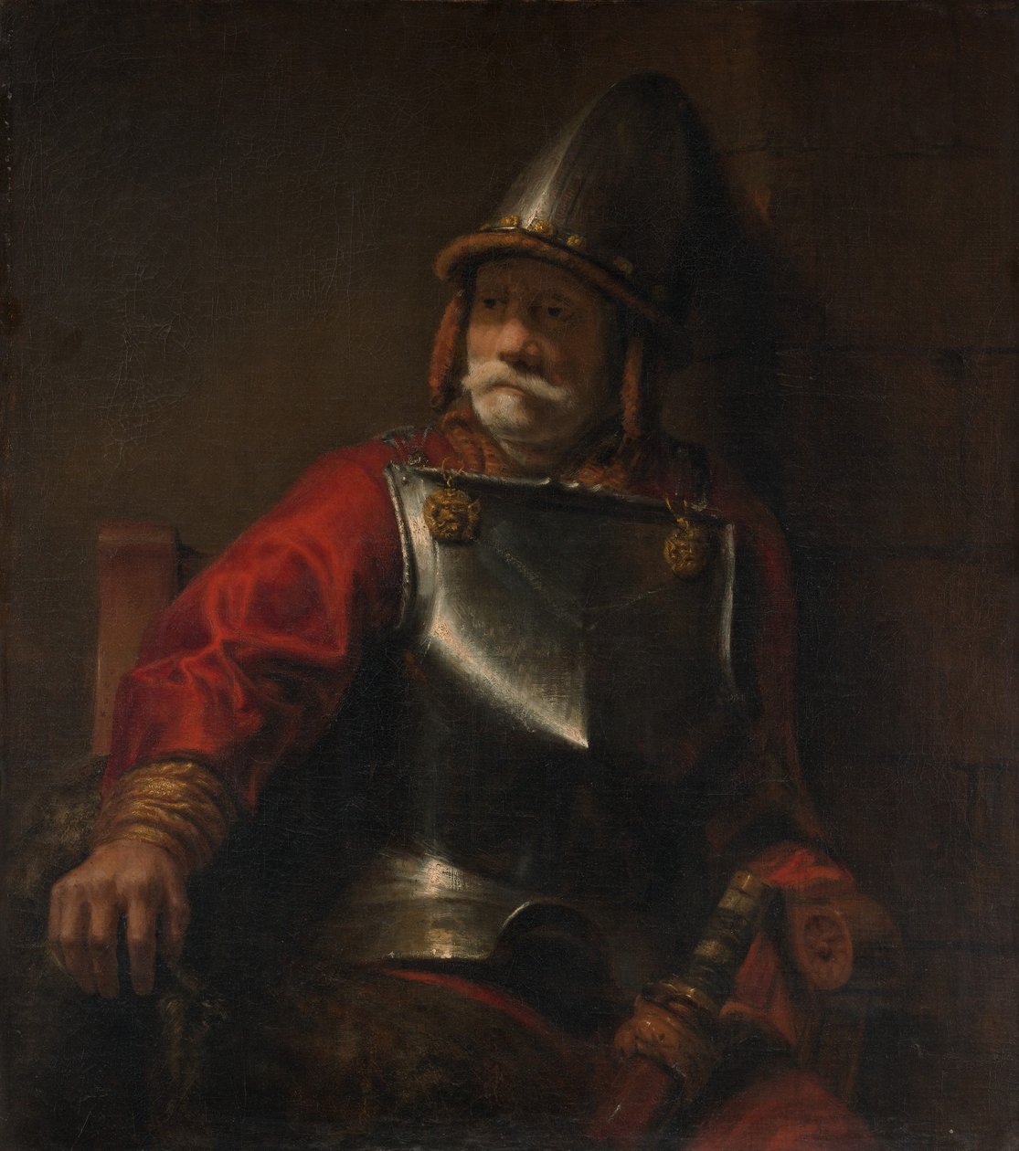 Uomo in armatura Marte da Style of Rembrandt