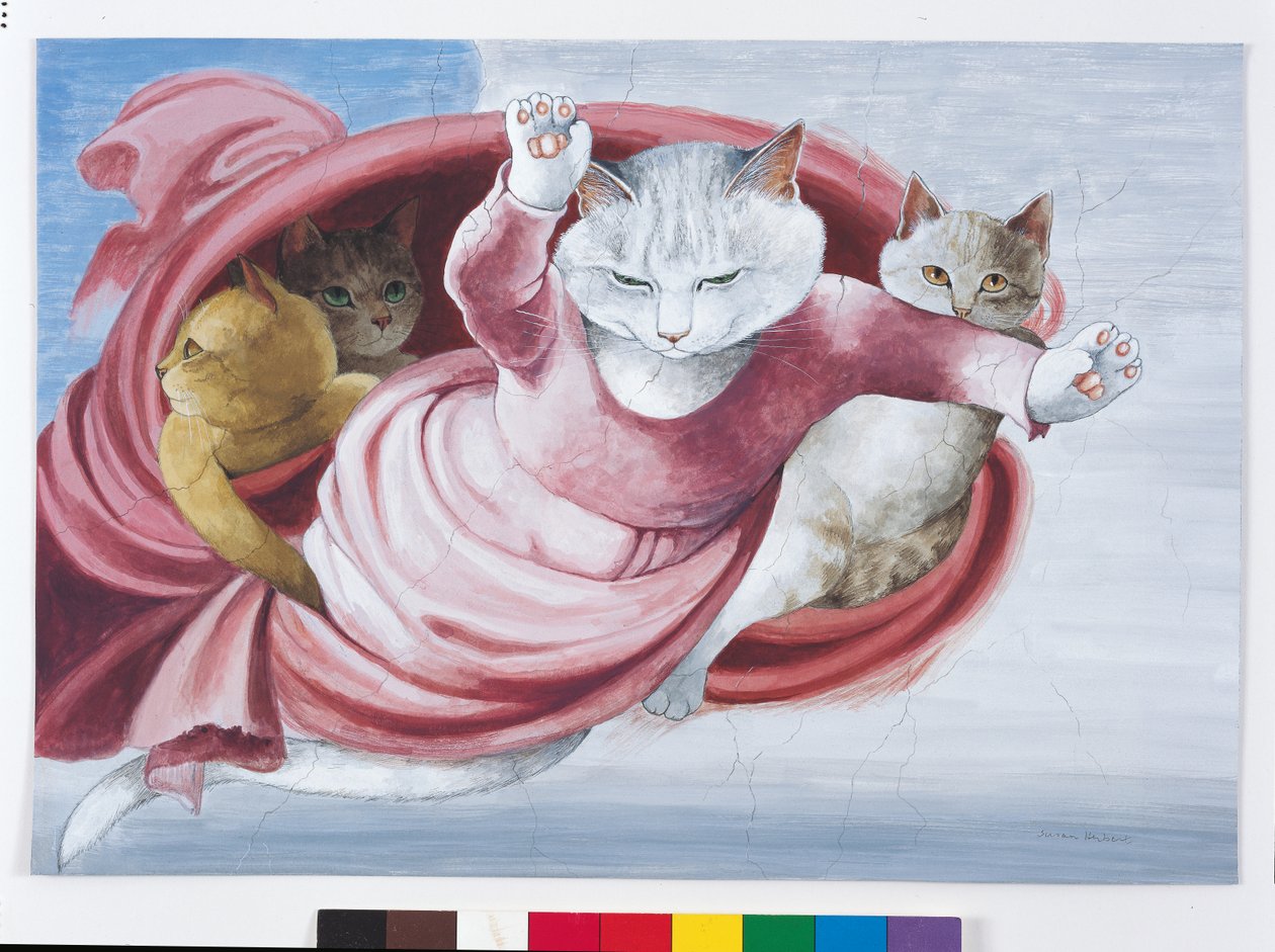 Illustrazione da Cats Galore! A Compendium of Cultured Cats (pub. 2015) da Susan Herbert