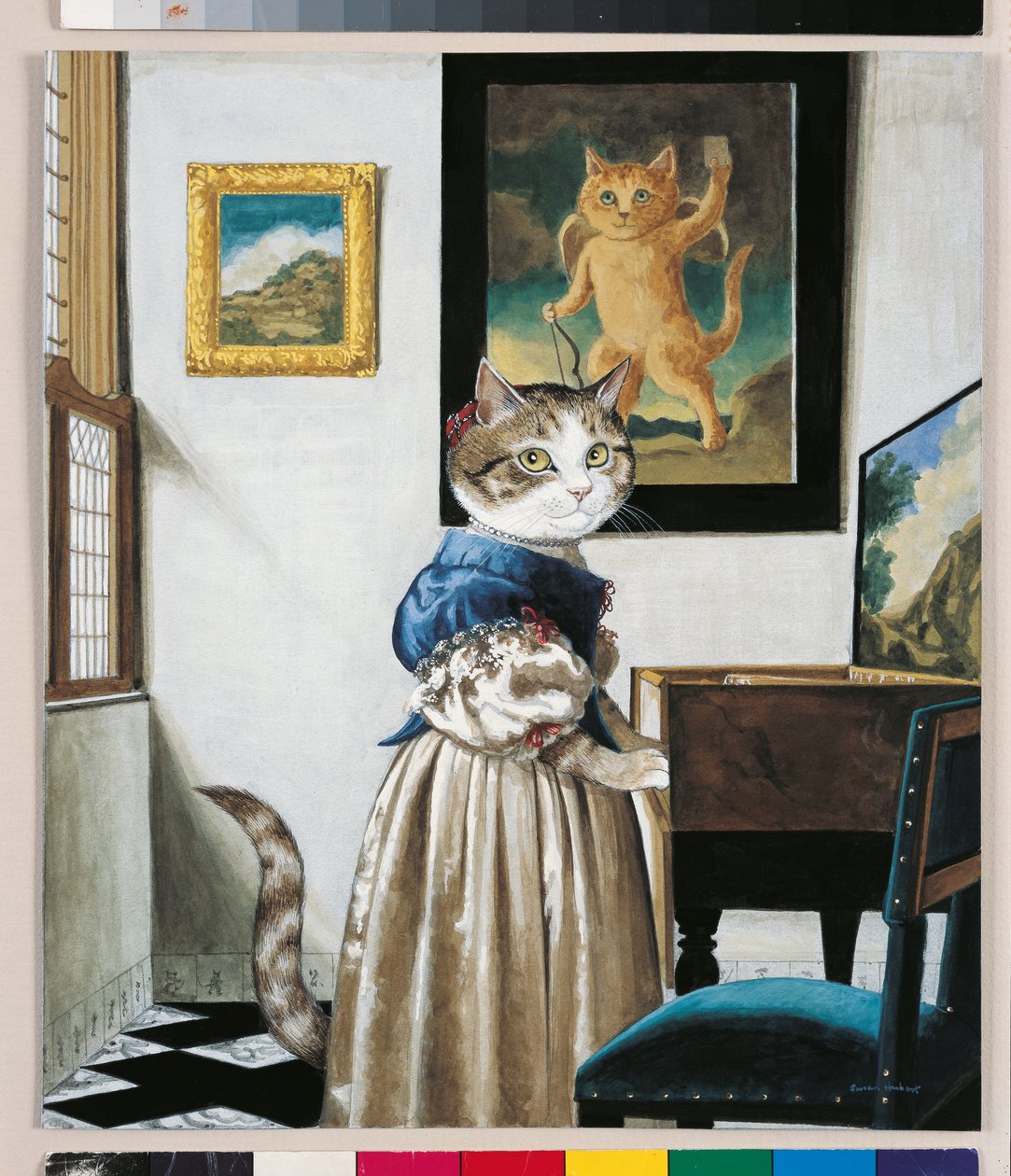 Illustrazione da Cats Galore! A Compendium of Cultured Cats (pub. 2015) da Susan Herbert