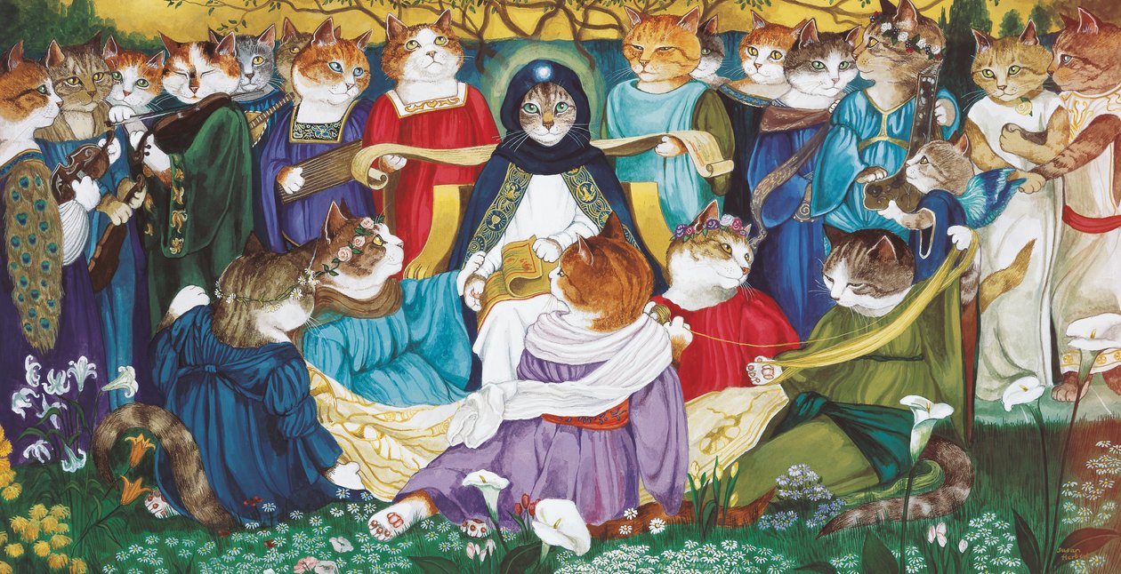 Illustrazione da Cats Galore! A Compendium of Cultured Cats da Susan Herbert