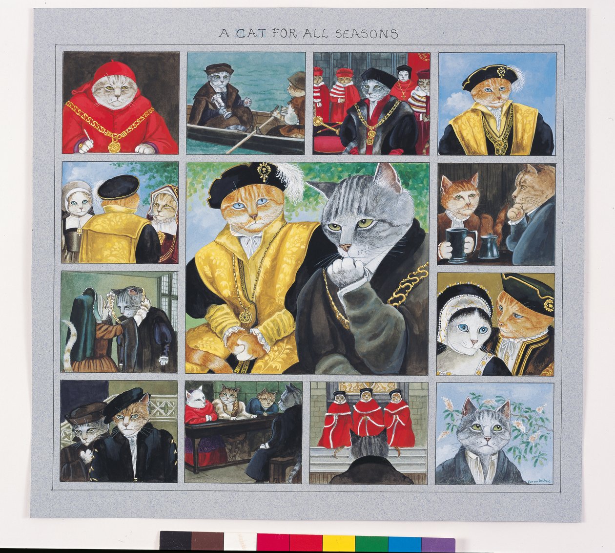 Illustrazione da Cats Galore! A Compendium of Cultured Cats da Susan Herbert