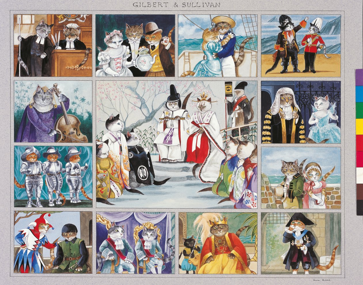Illustrazione da Cats Galore! A Compendium of Cultured Cats da Susan Herbert
