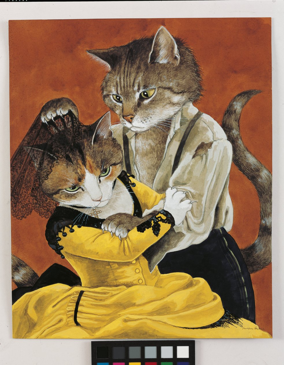 Illustrazione da Cats Galore! A Compendium of Cultured Cats da Susan Herbert