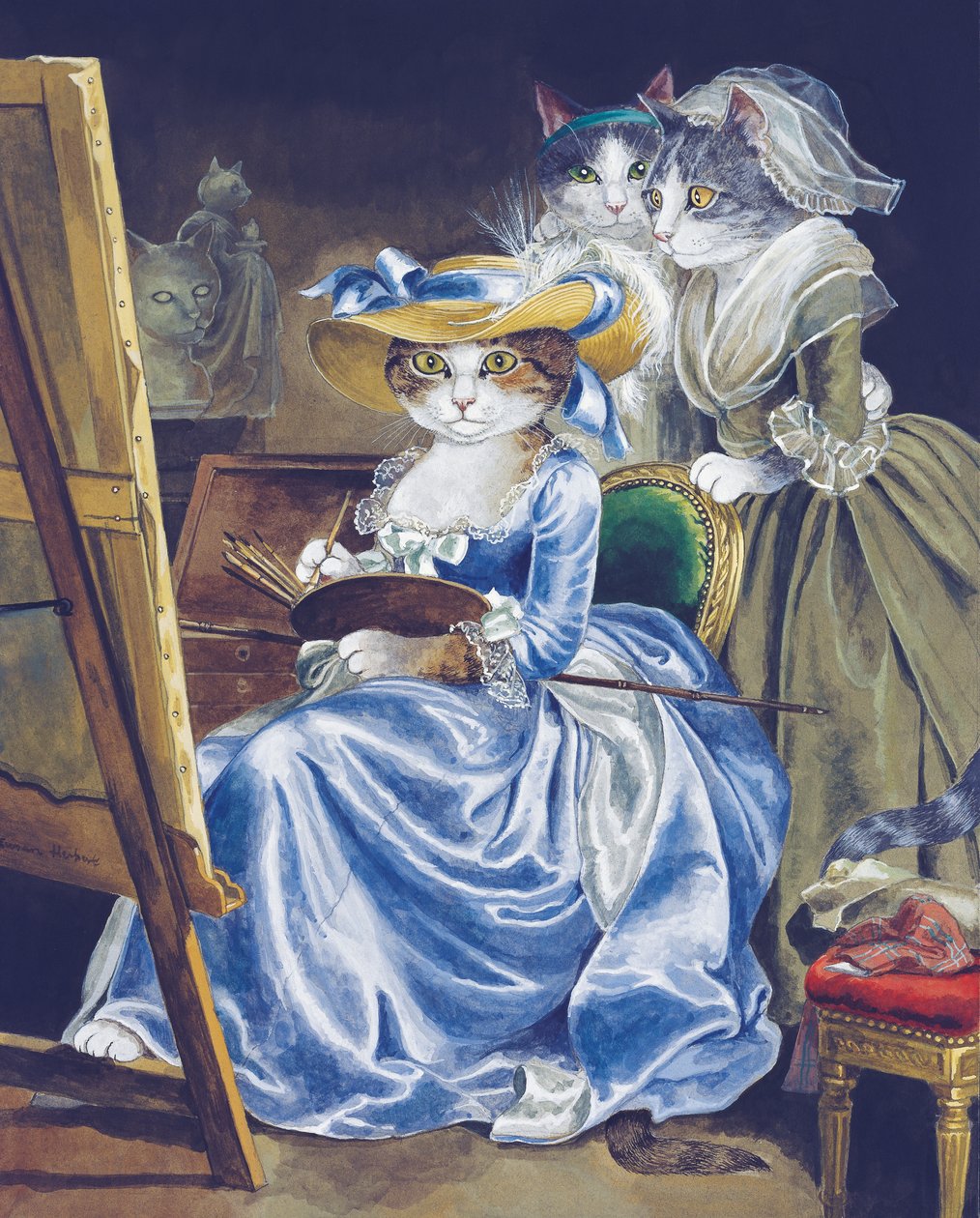 Illustrazione da Cats Galore! A Compendium of Cultured Cats da Susan Herbert