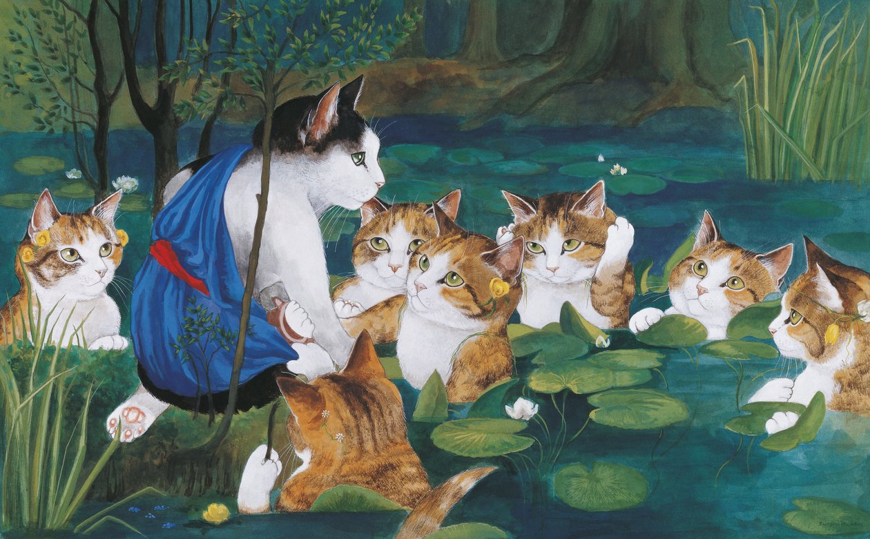 Illustrazione da Cats Galore! A Compendium of Cultured Cats da Susan Herbert