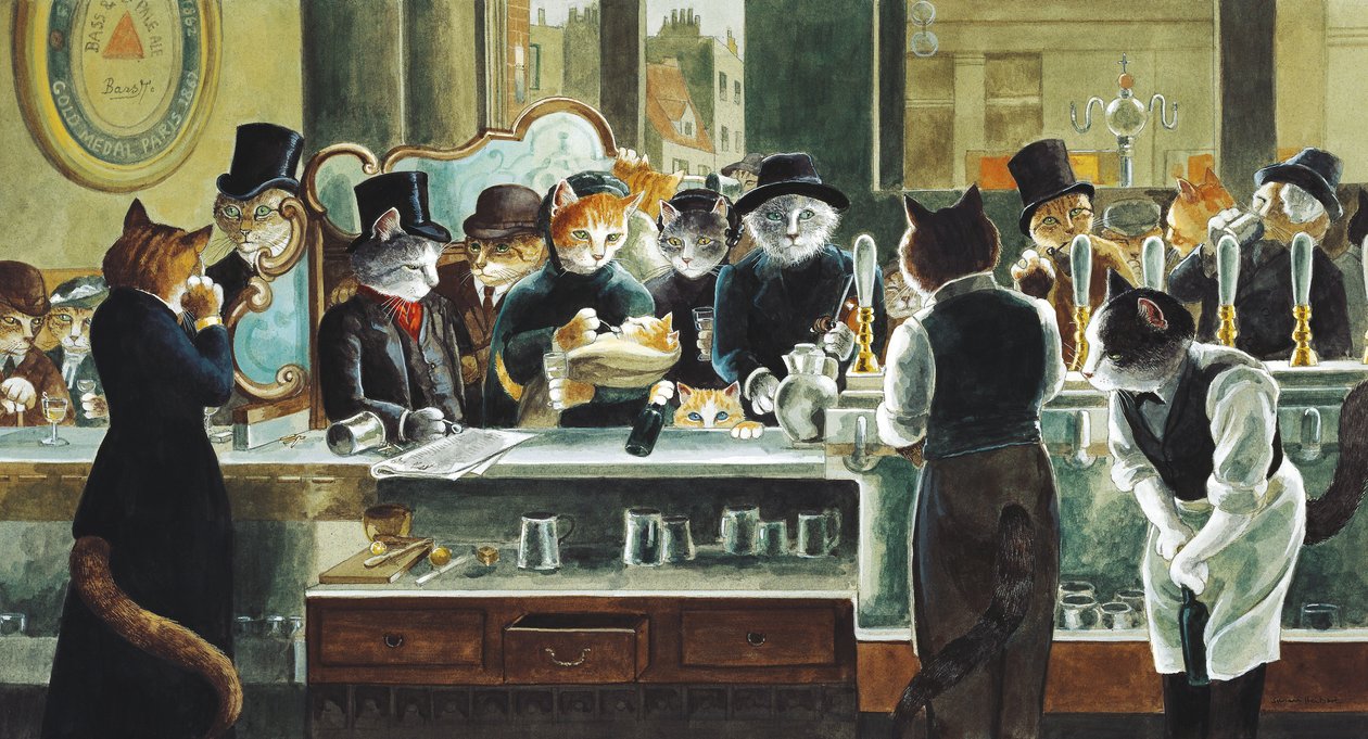 Illustrazione da Cats Galore! A Compendium of Cultured Cats da Susan Herbert