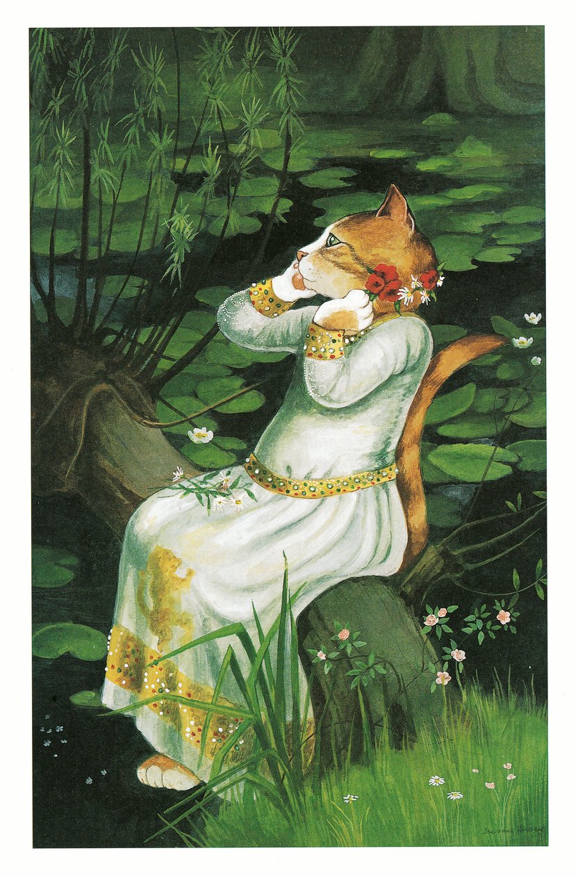 Illustrazione da Pre-Raphaelite Cats da Susan Herbert