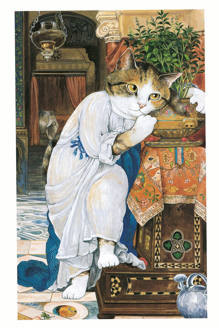 Illustrazione da Pre-Raphaelite Cats (pub. 1999) da Susan Herbert