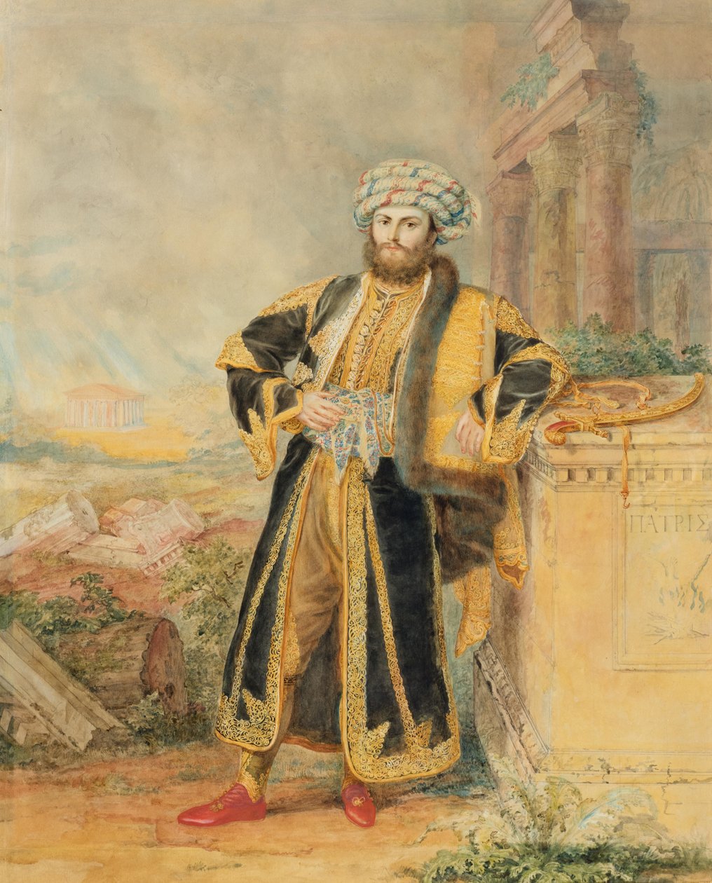 Ritratto del principe Alexandros Mavrokordato da Suzanne Elisabeth Eynard