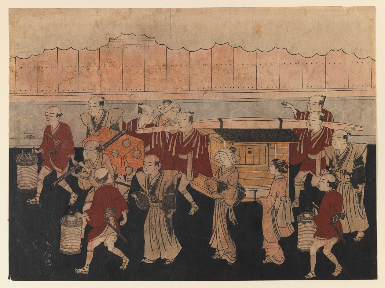 Il viaggio della sposa a casa del marito, dalla serie Le cerimonie di matrimonio, c.1768 da Suzuki Harunobu