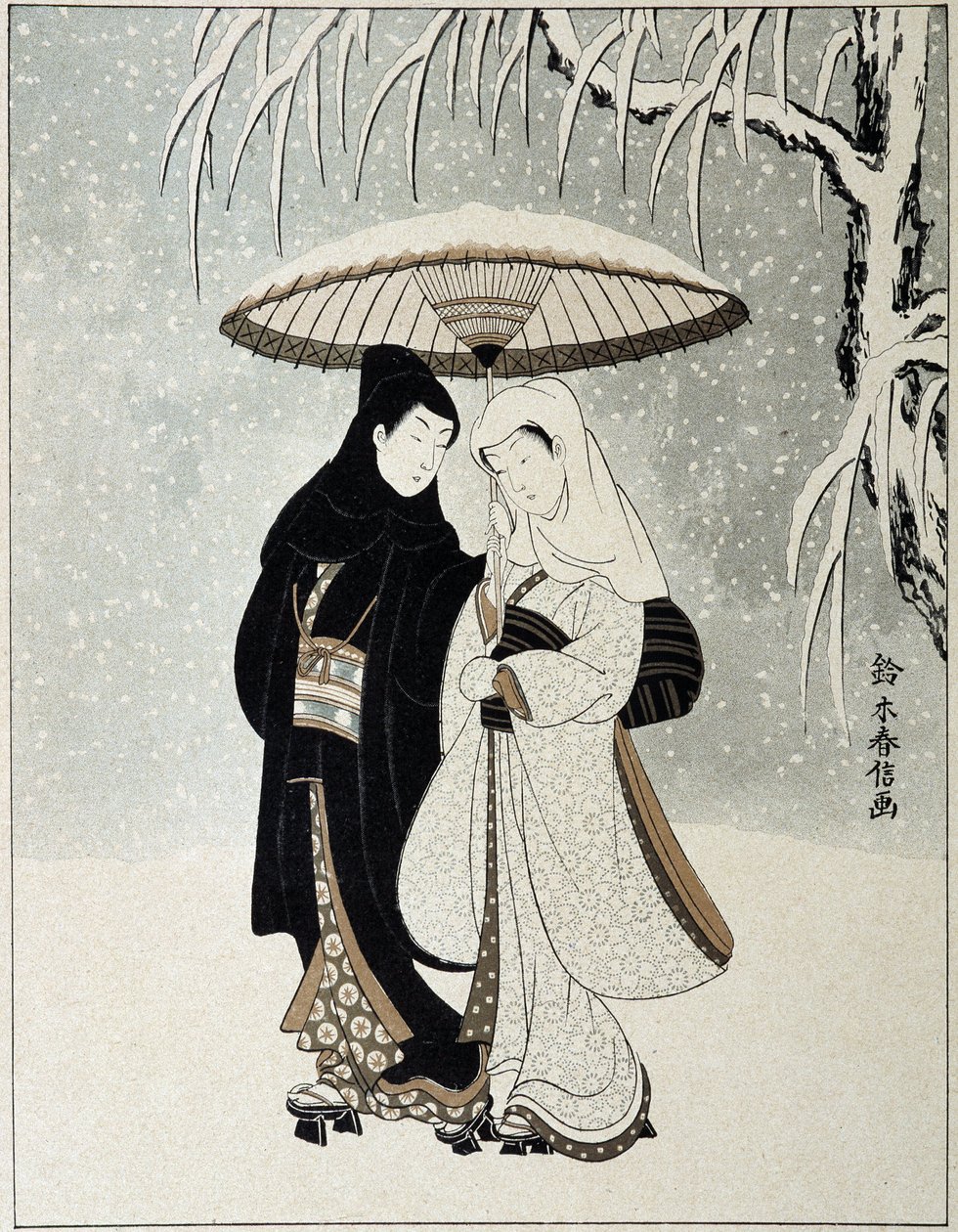 Giovane coppia in “Artistic Japan” da Suzuki (after) Harunobu