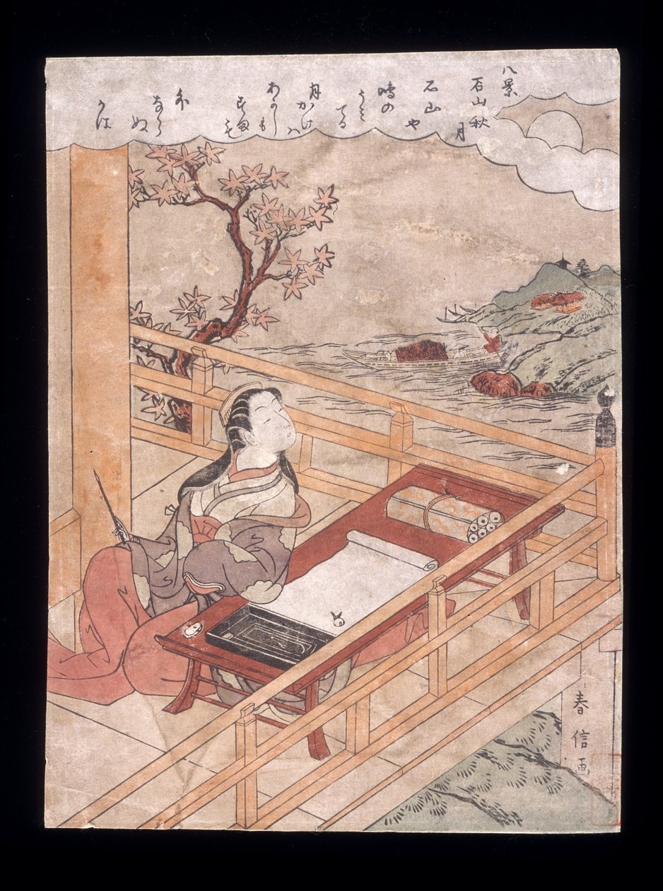 Luna autunnale al tempio Ishiyamadera da Suzuki Harunobu