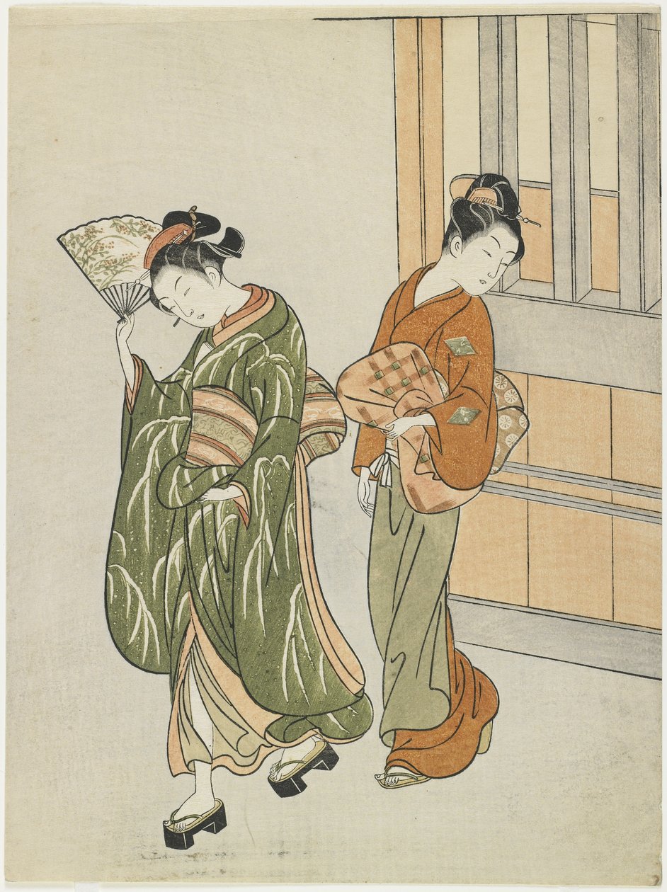 Brezza che si schiarisce da un ventaglio da Suzuki Harunobu